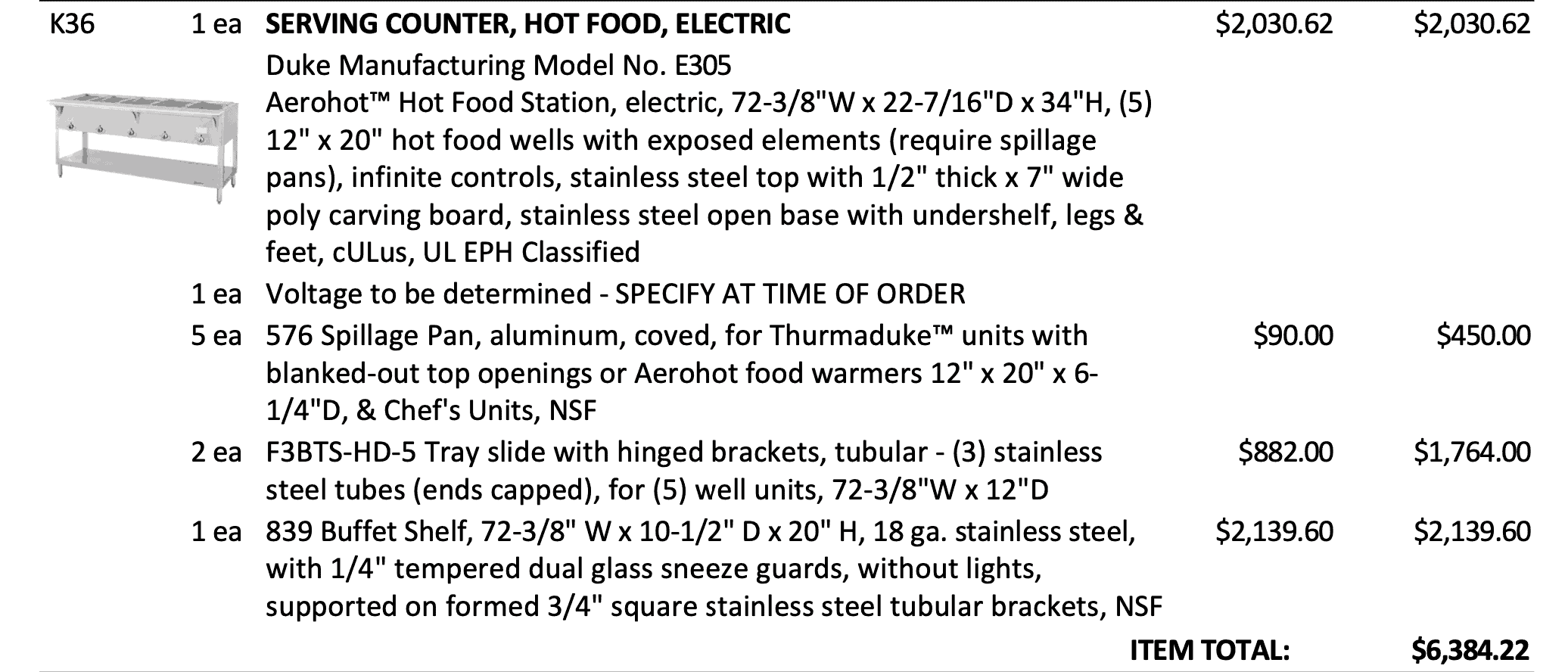 Serving Counter, Hot Food (Electric)