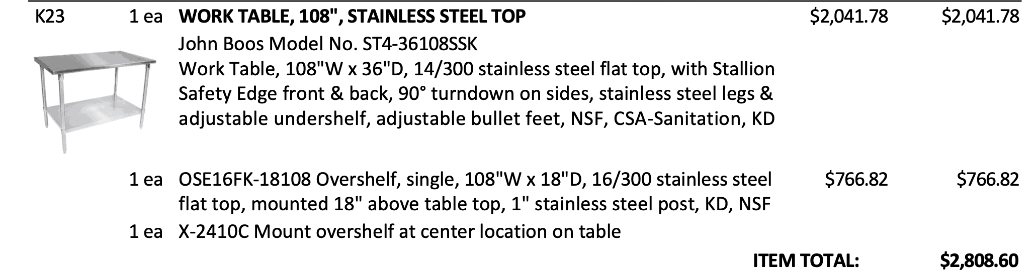 Stainless Steel Top Work Table (108)